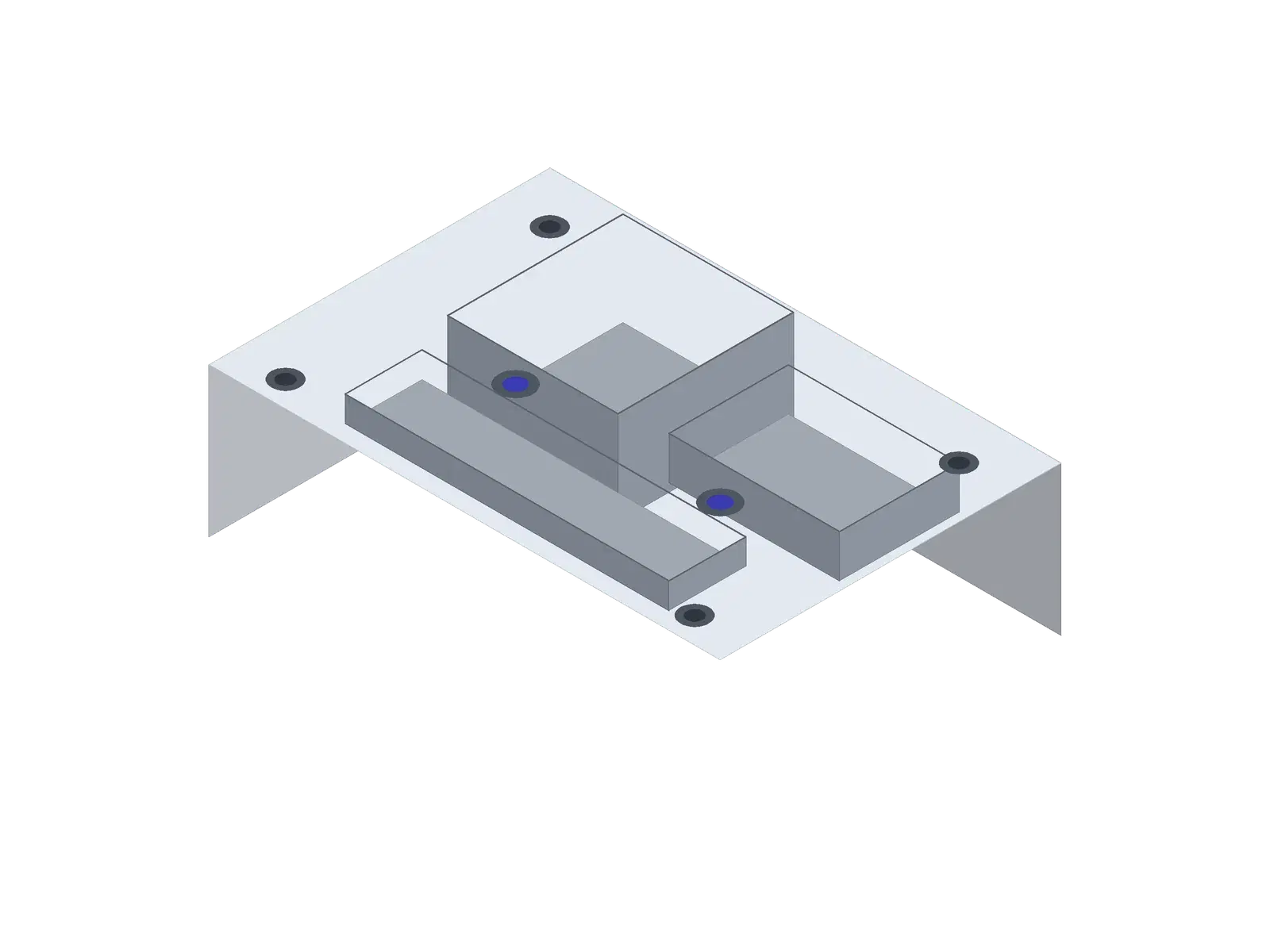 Machined aluminium bracket in the Quoteazy CAD viewer